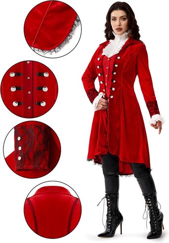 Spooktacular Creations Halloween Women's Steampunk سترة ، معطف القوطية الفيكتوري لحفلات تأثيري in Saudi Arabia