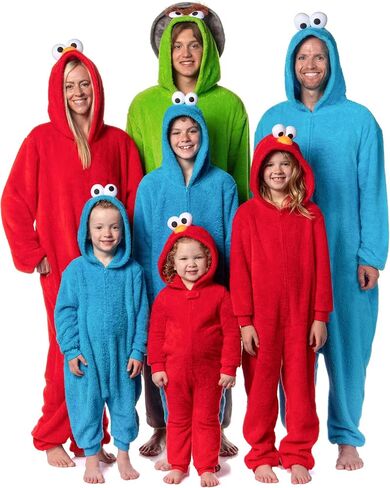 Sesame Street شخصية الاتحاد البالغ بدلة Kigurumi مقنع 1 قطعة 1 بيجاما الرجال (وحش ملفات تعريف الارتباط ، صغيرة/متوسطة) in Saudi Arabia