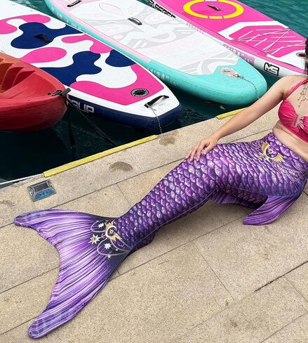 Mermaid Tails for Swimming for Women, Teens and Adults Fabric Tail Skin ONLY in Saudi Arabia