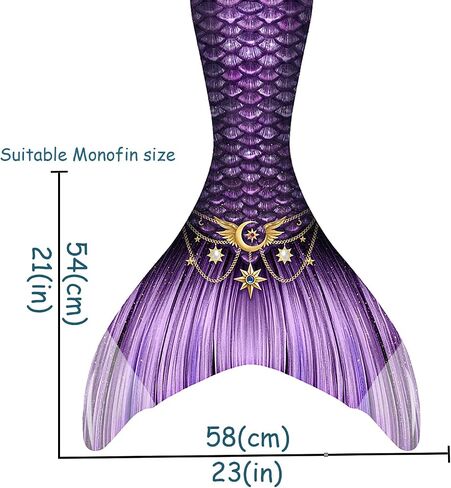 Mermaid Tails for Swimming for Women, Teens and Adults Fabric Tail Skin ONLY in Saudi Arabia