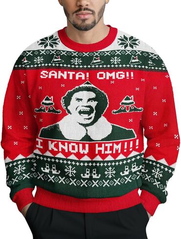 34HD Ugly Xmas Sweater–Funny Knit Christmas Sweater for Women & Men 2025, Long Sleeve Crewneck Holiday Pullover, Unisex Gift in Kuwait