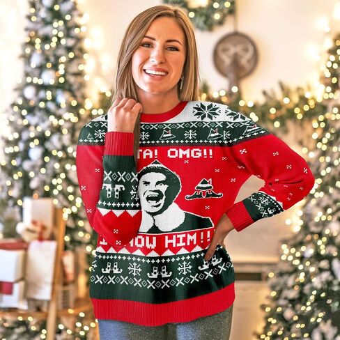 34HD Ugly Xmas Sweater–Funny Knit Christmas Sweater for Women & Men 2025, Long Sleeve Crewneck Holiday Pullover, Unisex Gift in Kuwait