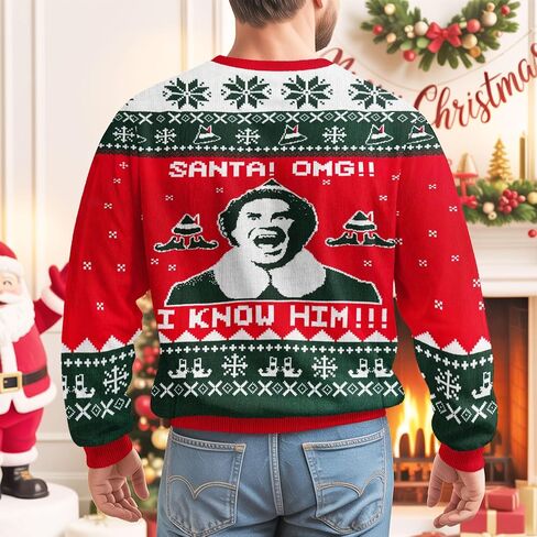 34HD Ugly Xmas Sweater–Funny Knit Christmas Sweater for Women & Men 2025, Long Sleeve Crewneck Holiday Pullover, Unisex Gift in Kuwait