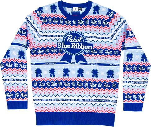Mad Engine Pabst Fair Isle Beer Adult Esisex Holiday Accy Christmas Sweater in Kuwait