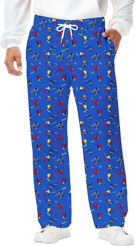 رجال هالوين زي القرع سراويل مرنة السراويل الهيكل العظمي مع جيوب in Kuwait