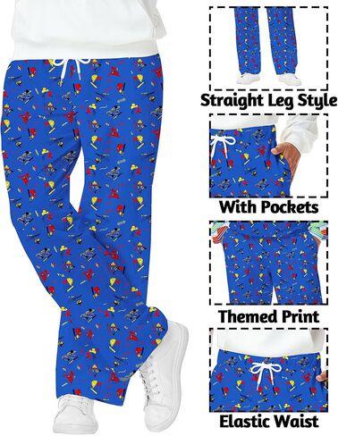 رجال هالوين زي القرع سراويل مرنة السراويل الهيكل العظمي مع جيوب in Kuwait