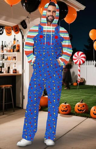 رجال هالوين زي القرع سراويل مرنة السراويل الهيكل العظمي مع جيوب in Kuwait