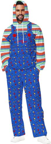 رجال هالوين زي القرع سراويل مرنة السراويل الهيكل العظمي مع جيوب in Kuwait