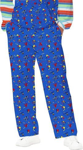 رجال هالوين زي القرع سراويل مرنة السراويل الهيكل العظمي مع جيوب in Kuwait