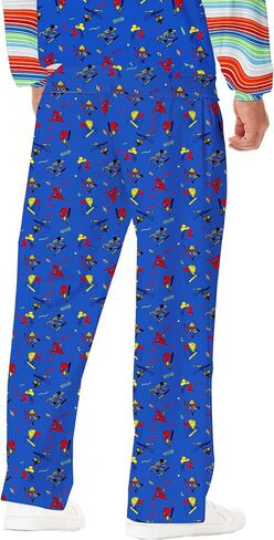 رجال هالوين زي القرع سراويل مرنة السراويل الهيكل العظمي مع جيوب in Kuwait