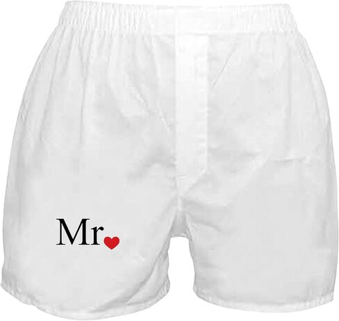 CafePress Mrs With Heart Dot Part Of Mr And Mrs Set Boxer Novelty Boxer Shorts, Funny Underwear Boxers in Saudi Arabia