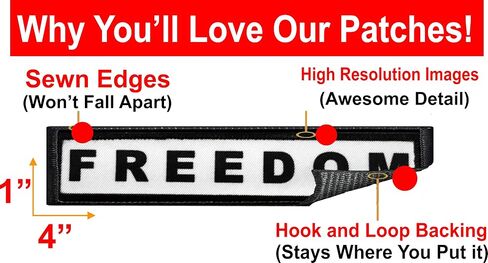 Redheaded Tshirts - 1x4 Charlie Kirk Freedom Morale Patch - Patriot Tactical Patches for Military Gear, Trump Patch Backpacks, Caps, Plate Carrier Patch Made in The USA - 2x3 Morale Patches in Saudi Arabia