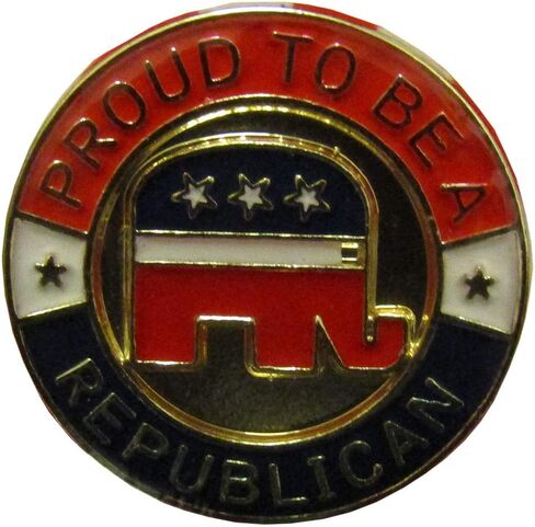 Trade Winds Wholesale Pack of 50 Proud to Be A Republican Elephant Round Motorcycle Hat Cap Lapel Pin in Saudi Arabia
