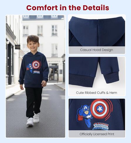 Marvel Avengers Spiderman Iron Man Captain America Venom Boy Girl Hoodie Graphic Sweatshirt Lightweight Cloth Pullover 2-9Y in Saudi Arabia