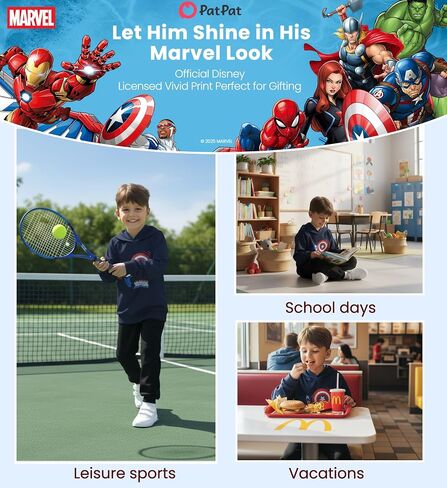 Marvel Avengers Spiderman Iron Man Captain America Venom Boy Girl Hoodie Graphic Sweatshirt Lightweight Cloth Pullover 2-9Y in Saudi Arabia