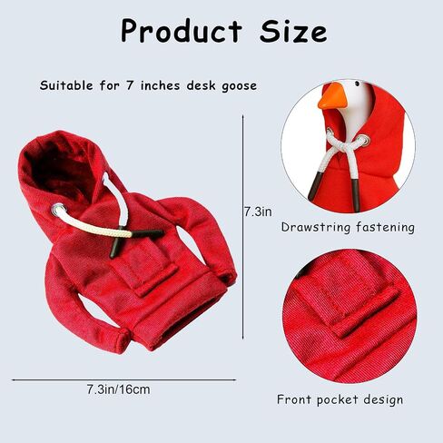 Desk Goose Outfits Hoodies for 7 inches Desktop Goose, Funny Mini Porch Goose Costume Decor Accessories for Magnetic Desk Geese Statue, or Gear Shift Hoodie (Blue) in Saudi Arabia