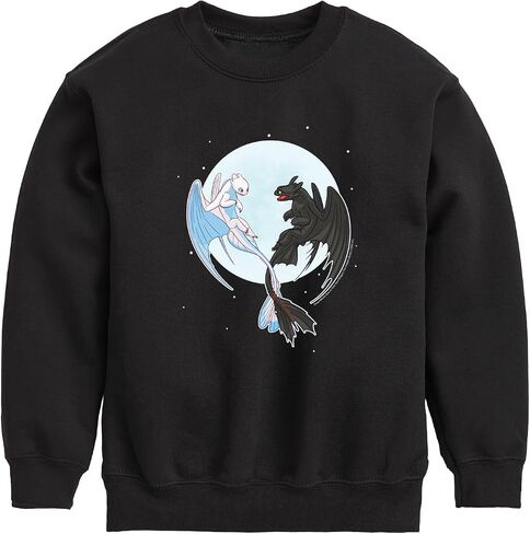كيفية تدريب التنين الخاص بك - Night and Light Moon - Toddler and Youth Crewneck Fleece Sweetshirt in Saudi Arabia