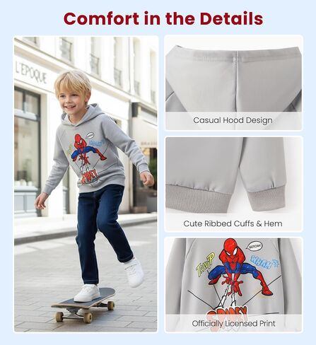 Marvel Avengers Spiderman Iron Man Captain America Venom Boy Girl Hoodie Graphic Sweatshirt Lightweight Pullover 2-9y in Kuwait