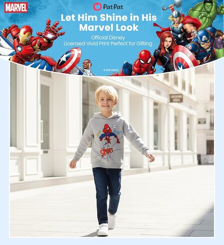 Marvel Avengers Spiderman Iron Man Captain America Venom Boy Girl Hoodie Graphic Sweatshirt Lightweight Pullover 2-9y in Kuwait