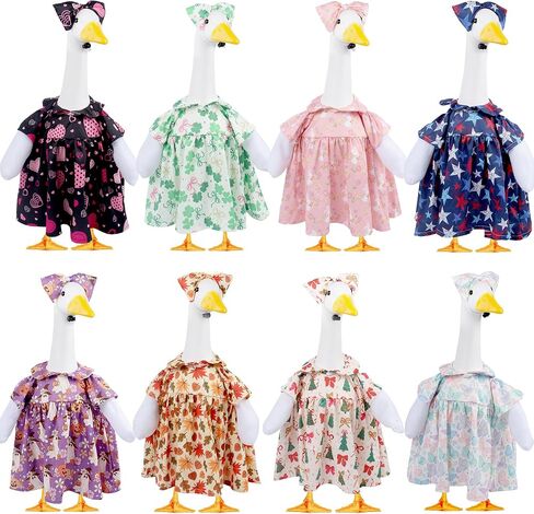 Holiday Porch Goose Outfits All Seasons Holiday Lawn Goose Clothing Porch Clothes for Patio Yard Lawn Decor (8 Girls Sets) in Saudi Arabia