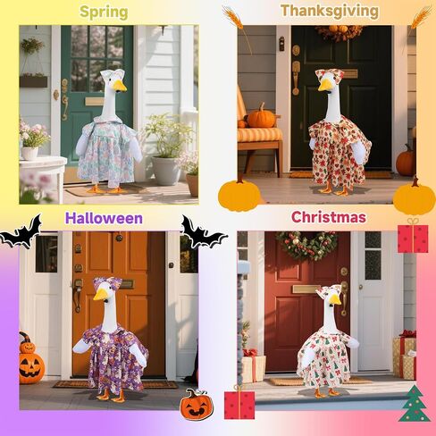 Holiday Porch Goose Outfits All Seasons Holiday Lawn Goose Clothing Porch Clothes for Patio Yard Lawn Decor (8 Girls Sets) in Saudi Arabia
