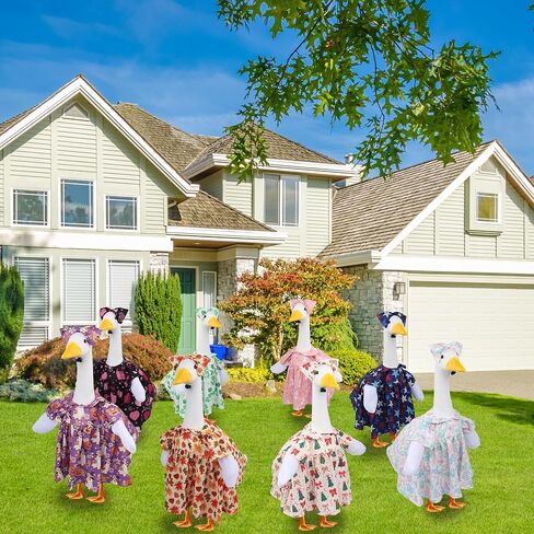 Holiday Porch Goose Outfits All Seasons Holiday Lawn Goose Clothing Porch Clothes for Patio Yard Lawn Decor (8 Girls Sets) in Saudi Arabia