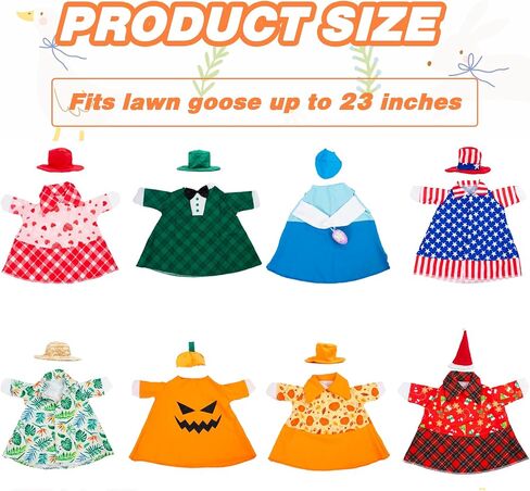 Holiday Porch Goose Outfits All Seasons Holiday Lawn Goose Clothing Porch Clothes for Patio Yard Lawn Decor (8 Girls Sets) in Saudi Arabia