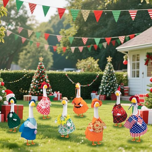 Holiday Porch Goose Outfits All Seasons Holiday Lawn Goose Clothing Porch Clothes for Patio Yard Lawn Decor (8 Girls Sets) in Saudi Arabia