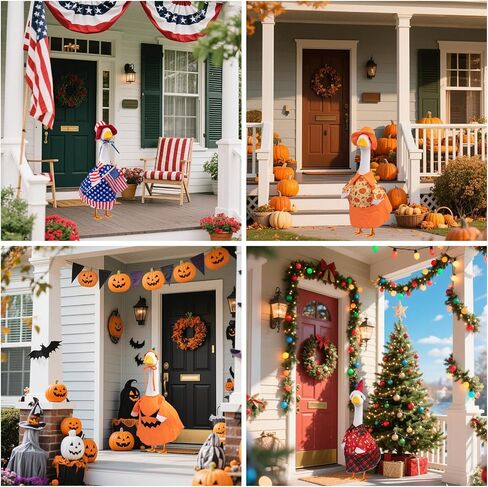 Holiday Porch Goose Outfits All Seasons Holiday Lawn Goose Clothing Porch Clothes for Patio Yard Lawn Decor (8 Girls Sets) in Saudi Arabia
