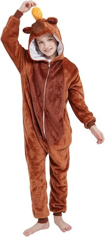 ABENCA Kids Onesie Animal Girls Costume One Piece Pajamas Sleepwear Cosplay Halloween Christmas in Kuwait