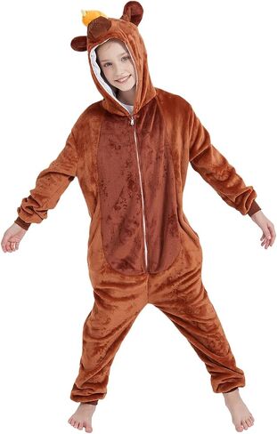 ABENCA Kids Onesie Animal Girls Costume One Piece Pajamas Sleepwear Cosplay Halloween Christmas in Kuwait