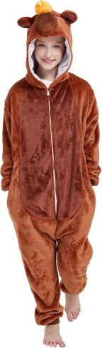 ABENCA Kids Onesie Animal Girls Costume One Piece Pajamas Sleepwear Cosplay Halloween Christmas in Kuwait
