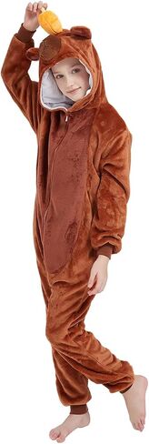 ABENCA Kids Onesie Animal Girls Costume One Piece Pajamas Sleepwear Cosplay Halloween Christmas in Kuwait