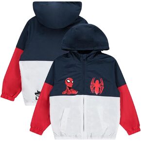 MARVEL Spiderman Boys Boys Hooded Kids Windbreaker Jacket - سترة أولاد خفيفة الوزن ودائم مع غطاء محرك السيارة - نسيج من النايلون in Kuwait