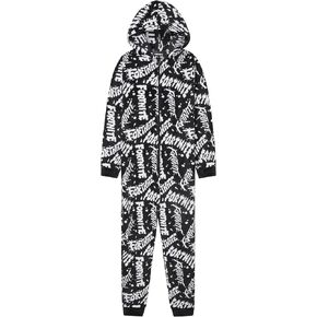 Fortnite One Piece Pajamas for Boys, Teens, Fleece Jumpsuit, Hooded Sleepwear, Cozy Gamer PJ, Loungewear PJs, Gifts for Boys (9-10 Years, Black/White) in Kuwait