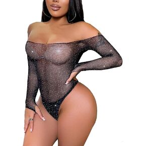 الملابس الداخلية xiusemy للنساء شبكة السمكة bodysuit مثير قطعة واحدة babydoll teddy شبكات in Kuwait