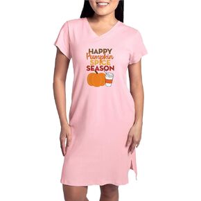 Cafepress Pumpkin Spice Season Nightshirt ، قميص Pajama الطويل الناعم ، Cotton PJS/Pajamas Pink in Kuwait