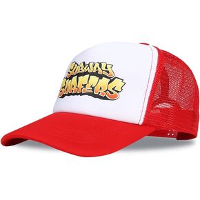 Red and White Trucker Hat Subway Summer Surfers Breathable Mesh Snapback Unisex Running Hat in Saudi Arabia