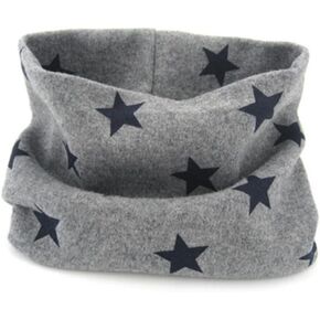 BESTYASH Cotton Scarf with Five Pointed Stars Print Warm Neckwarmer for Boys and Durable and Comfortable Neckerchief in Grey for Autumn Winter Stylish Winter Supplies in Kuwait