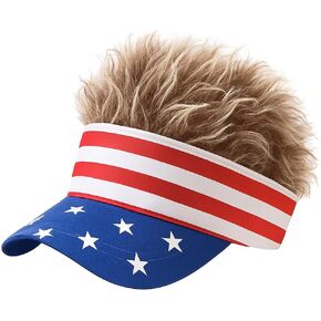 Men's Hair Visor ​Sun Hats Visor with Hair Fake Hat with Hairs for Men Novelty Spiked Adjustable Baseball Caps Funny Gift in Saudi Arabia