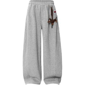Aelfric Eden Dachshund Keychain Baggy Sweatpants Wide Leg Barrel Pants Loose Casual Elastic Waist Trouser Unisex in Saudi Arabia