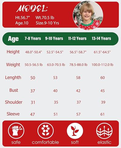 CuteMile Kids Boy Sweatly Christmas Sevents Size 5-14 Girls Light Up Xmas Sendents for Party in Kuwait