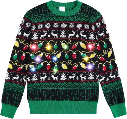 CuteMile Kids Boy Sweatly Christmas Sevents Size 5-14 Girls Light Up Xmas Sendents for Party in Kuwait