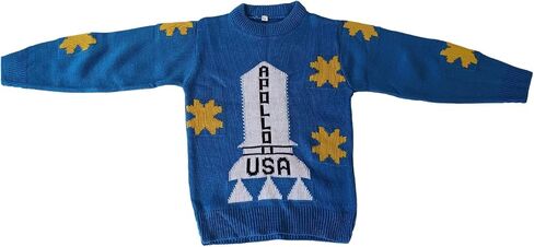 Danny Torrance Apollo 11 USA Youth Sweater - زي أفلام الأطفال وارتداء كل يوم - Moon Landing - الأولاد الأزرق المتماسك in Saudi Arabia