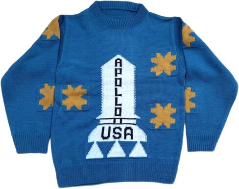 Danny Torrance Apollo 11 USA Youth Sweater - زي أفلام الأطفال وارتداء كل يوم - Moon Landing - الأولاد الأزرق المتماسك in Saudi Arabia