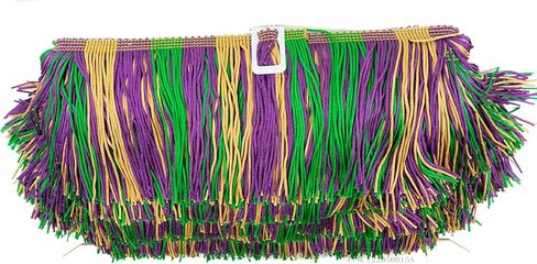 Trims by the Yard 2" Striped Multicolor chainette Fringe Black/White (5 Yard Cut) Trim in Kuwait