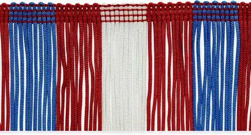 Trims by the Yard 2" Striped Multicolor chainette Fringe Black/White (5 Yard Cut) Trim in Kuwait