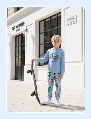 ديزني مارفيل سبايدر-مان ميكي توي ستوري سيارات بوي بولوفر هوديي و جوجغر سراويل الزي مجموعة صالة Sweatsuit Lounge Set 2-9y in Kuwait