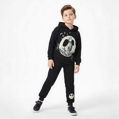 Disney Nightmare Before Christmas Jack Skellington Boys Pullover Hoodie and Pants Set for Big Kids in Saudi Arabia