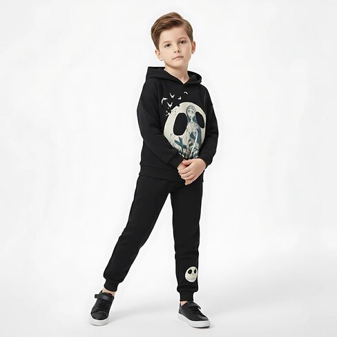 Disney Nightmare Before Christmas Jack Skellington Boys Pullover Hoodie and Pants Set for Big Kids in Saudi Arabia